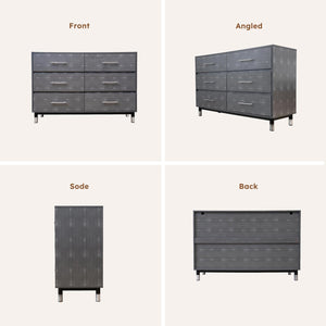 Grey 6-Drawer Dresser with Wide Storage