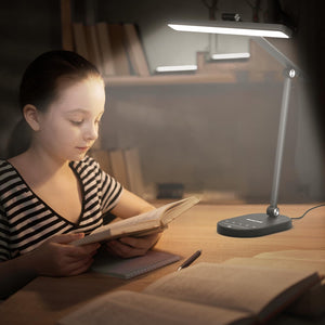 Full-Spectrum LED Desk Lamp with Auto-Dimming, 60-Min Timer & 4-Axis Adjustable Arm