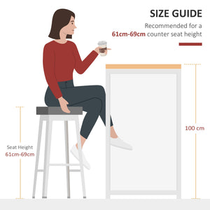 Modern Counter Height Bar Table with 3-Tier Storage Shelves