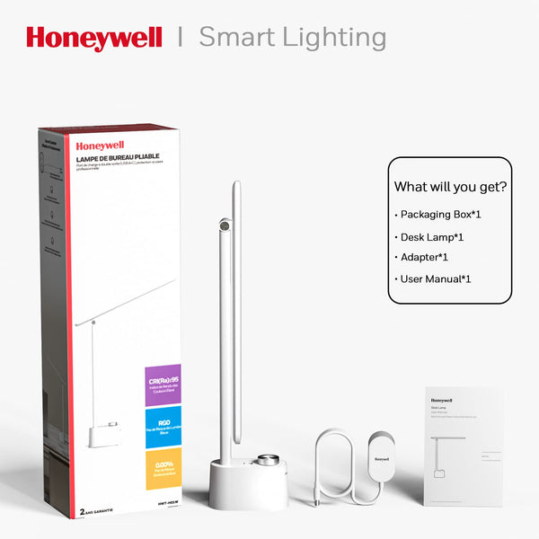 Foldable LED Desk Lamp with USB-A & USB-C Charging Ports