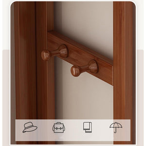 Corner Coat Rack with Storage Basket & Hooks