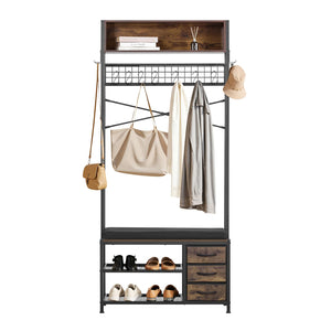 Hall Tree with Bench & Shoe Storage