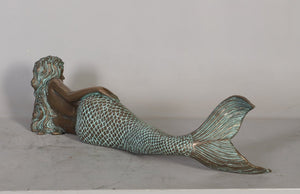 Lying Mermaid Sculpture – Bronze Finish