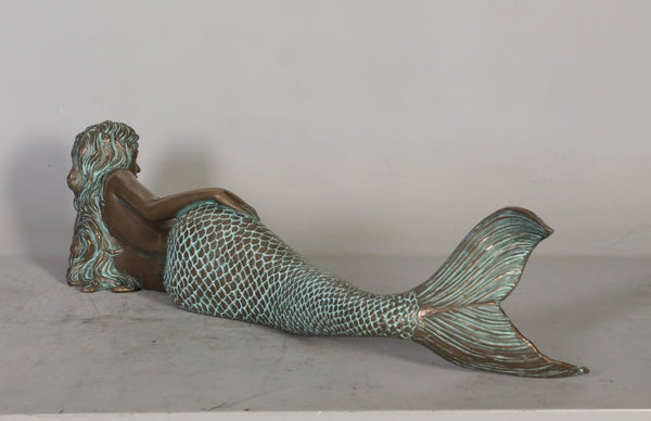 Lying Mermaid Sculpture – Bronze Finish