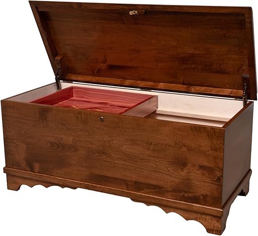 Amish Cedar Hope Chest with Waterfall Top & Storage Tray