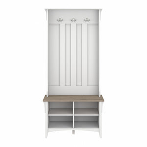 Mission Style Hall Tree with Shoe Storage Bench – 31.73"W x 15.75"D x 68.12"H