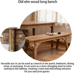 Rustic Solid Wood Narrow Indoor Bench