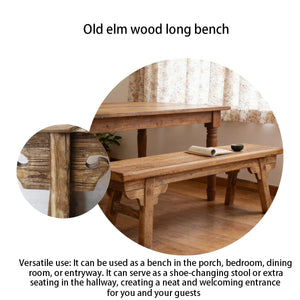 Rustic Solid Wood Narrow Indoor Bench