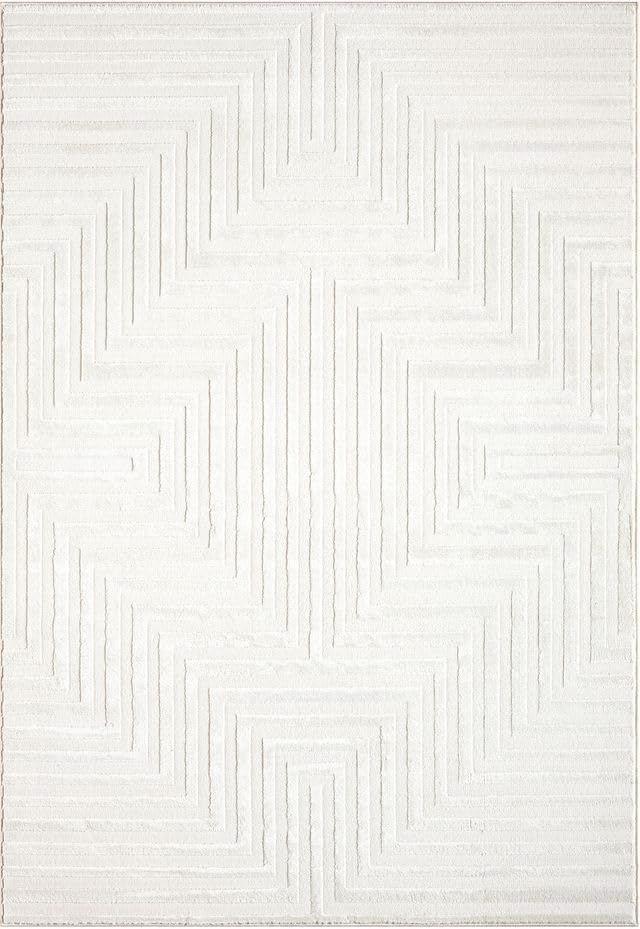Cream Geometric Area Rug