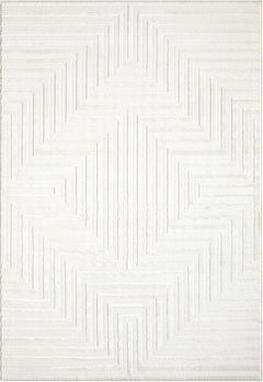Cream Geometric Area Rug