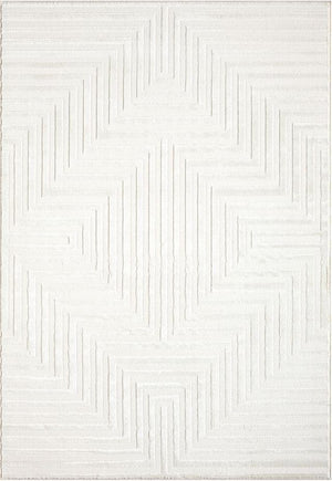 Cream Geometric Area Rug