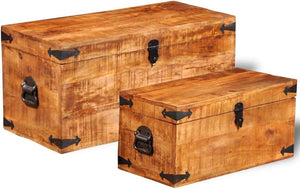 Mango Wood Storage Chest Set of 2