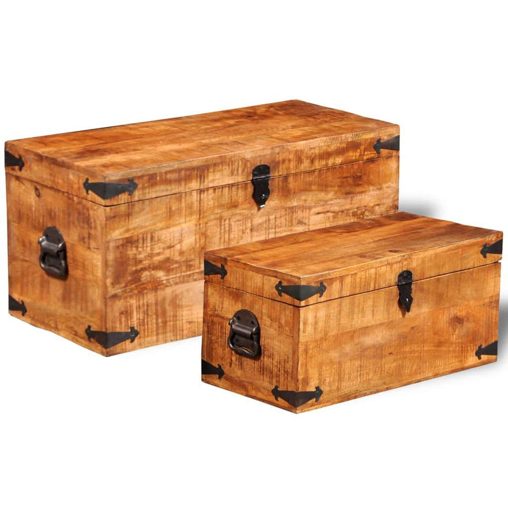 Mango Wood Storage Chest Set of 2