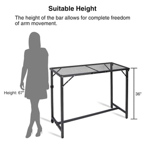 Folding Outdoor Bar Table with Waterproof Mesh Top