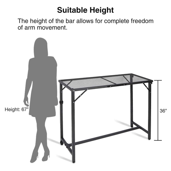 Folding Outdoor Bar Table with Waterproof Mesh Top