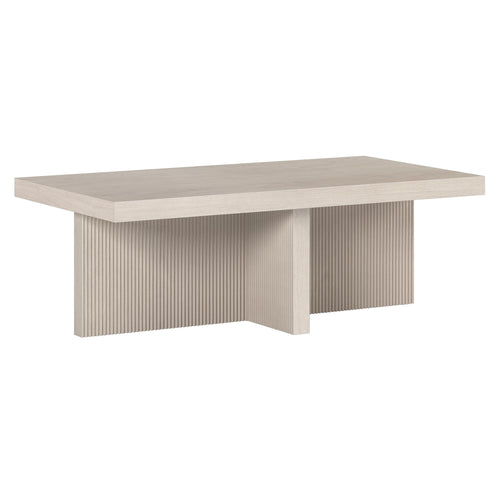 44" Fluted Rectangular Pedestal Coffee Table