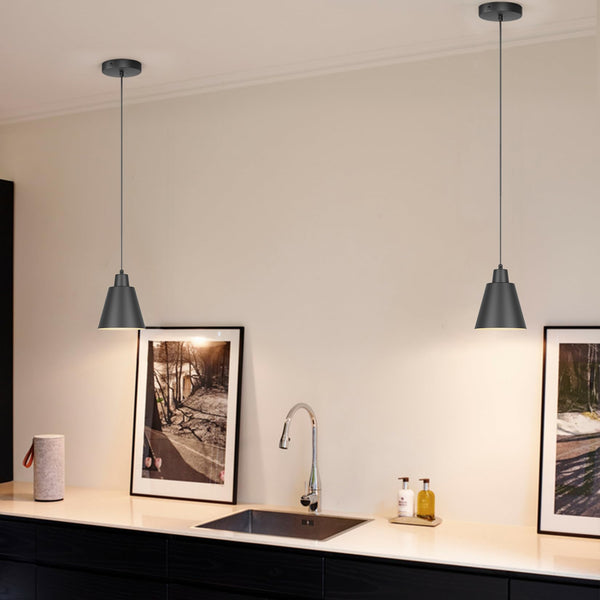 Industrial Pendant Lights 3-Pack – Adjustable Metal Ceiling Fixtures