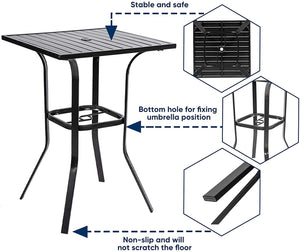 Outdoor Bar Height Bistro Table with Umbrella Hole