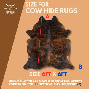 Dark Brindle Cowhide Rug 6x6