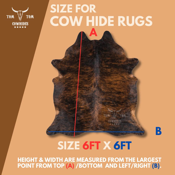 Dark Brindle Cowhide Rug 6x6