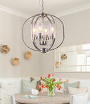 4-Light Globe Chandelier with Frosted Glass Shades