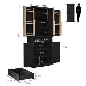 72" Tall Pantry Storage Cabinet with Drawer