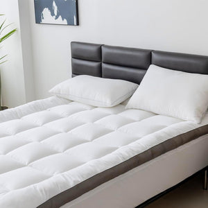 2-Inch Cooling Cotton Mattress Topper with Down Alternative Fill & No-Slip Design