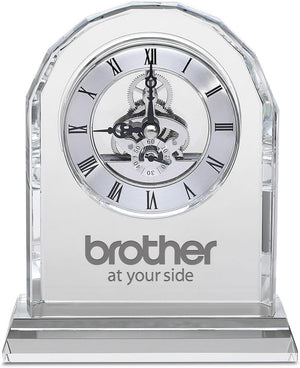 Crystal Desk Clock with Arched Top & Laser Engraving