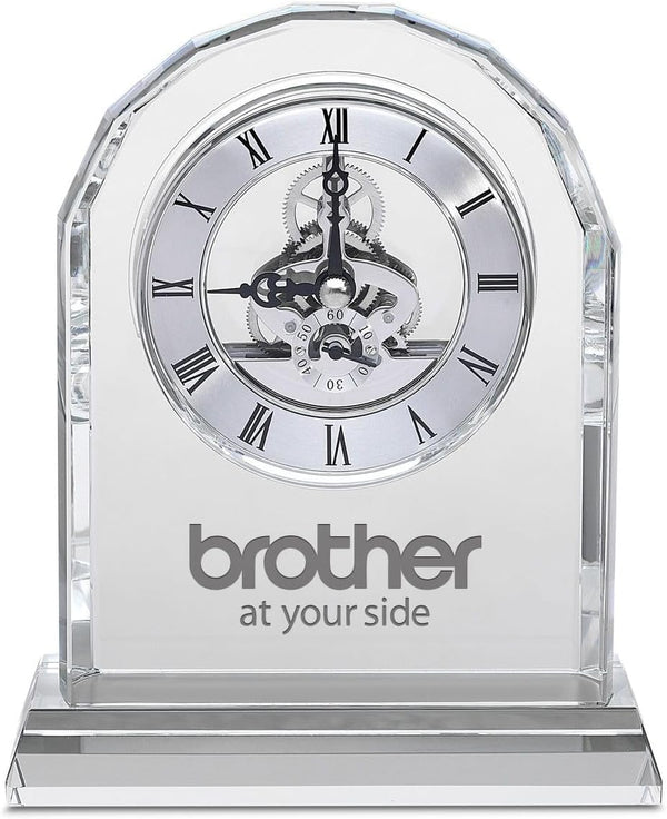 Crystal Desk Clock with Arched Top & Laser Engraving