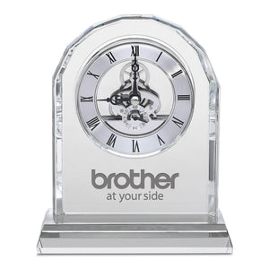 Crystal Desk Clock with Arched Top & Laser Engraving