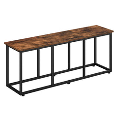 Industrial Dining Bench 47-Inch | Metal Frame | Rustic Brown & Black
