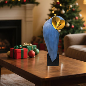 Resin Owl Sculpture – 15-Inch Handmade Home Decor Statue