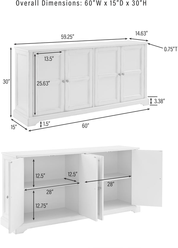 Sideboard Buffet Cabinet with Storage — Distressed Seafoam Blue