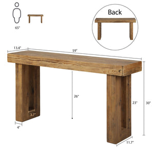 Reclaimed Wood Console Table 59 Inch Farmhouse Entryway Sofa Table