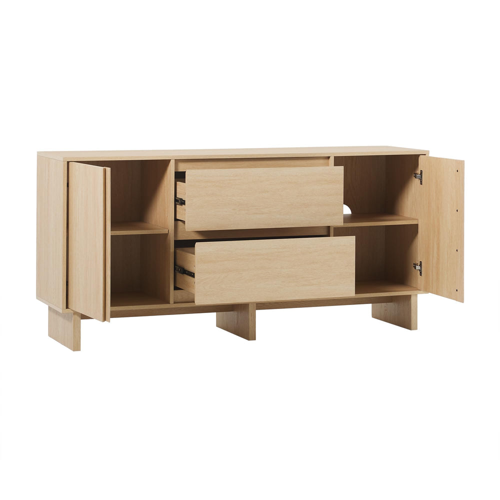 63-Inch Scandinavian Sideboard with 2 Doors & 2 Drawers