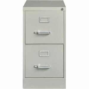 2-Drawer Steel Vertical File Cabinet with Lock – Light Gray