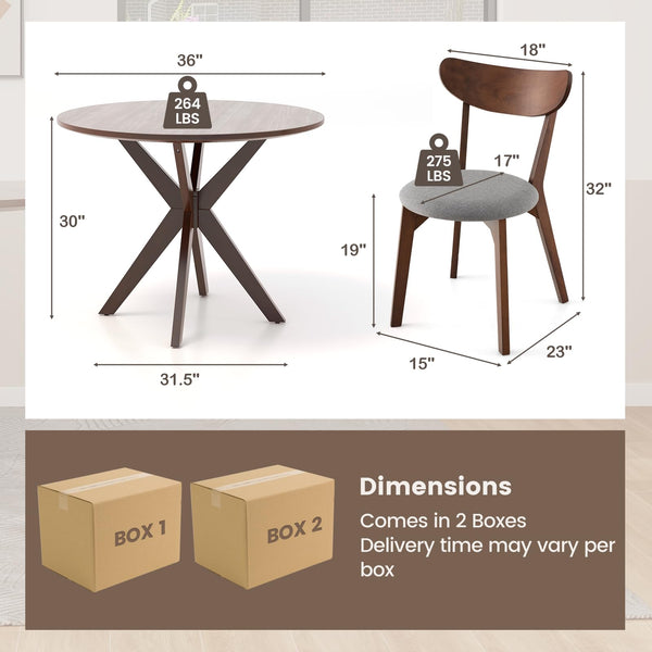 Round Dining Table Set with Chairs – Mid-Century Style