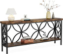 Industrial Console Table 70.9 Inch with Storage Shelves
