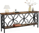 70.9" Industrial Console Table with Storage Shelves