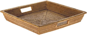 Rattan Square Serving Tray with Handles