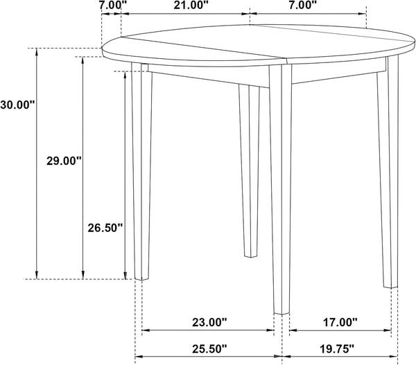 3-Piece Drop Leaf Dining Set with Cushioned Chairs