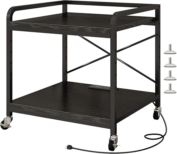Under Desk Printer Stand with Power Outlet