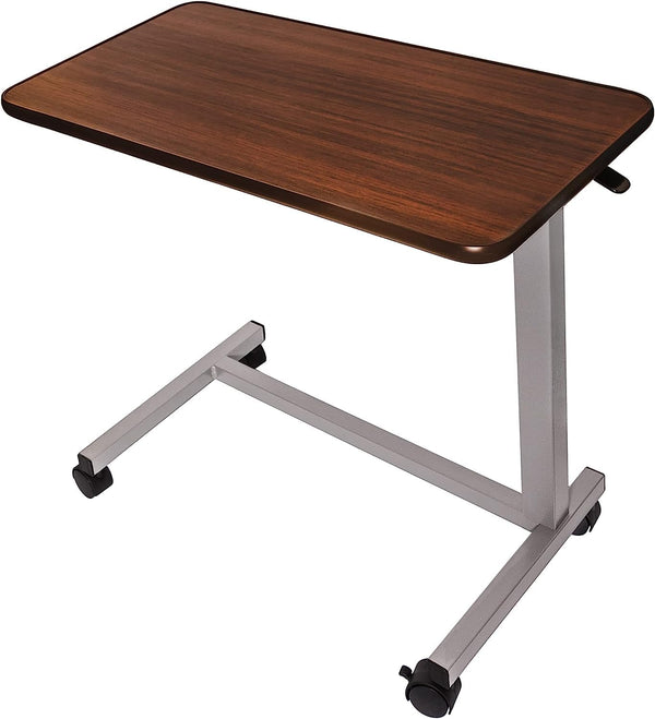 Pneumatic Adjustable Overbed Table with Wheels