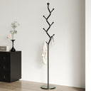 Freestanding Tree Branch Coat Rack with Marble Base & 6 Hooks