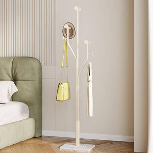 Tree-Shaped Metal Coat Rack with Marble Base – 8 Hooks, 68.9" Tall