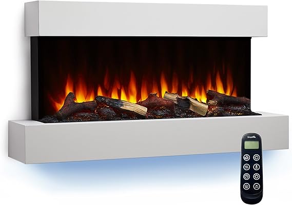 Wall Mount Electric Fireplace with Floating Mantel