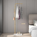 Gold Metal Coat Rack with Shelves & Marble Base