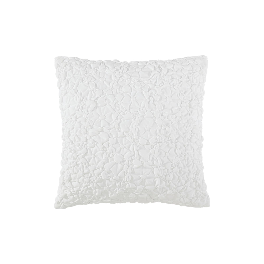 Floral Bubble Euro Sham Cover Set of 2 – 26x26 White