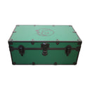 Green & Black Storage Trunk with Monogram – 30"x17"x13" Footlocker