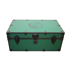 Green & Black Storage Trunk with Monogram – 30"x17"x13" Footlocker